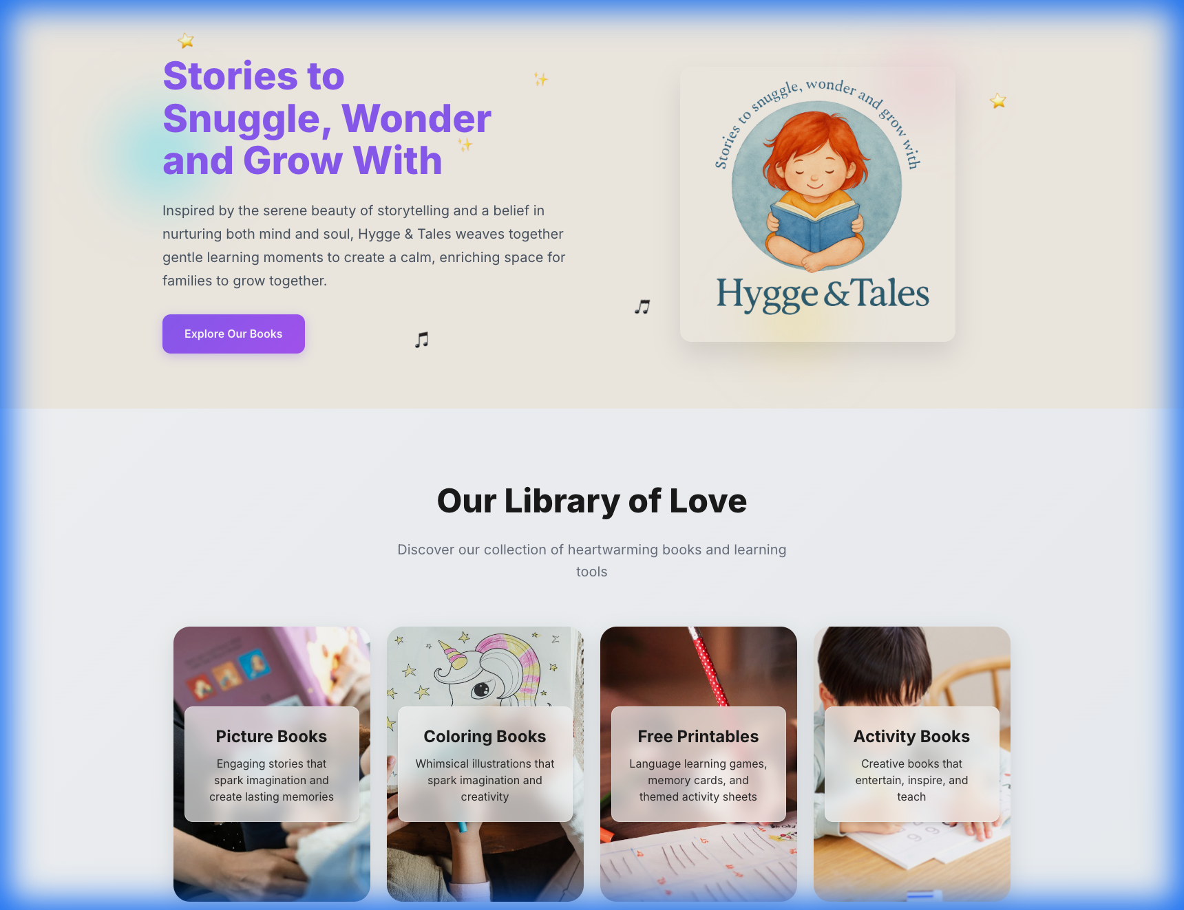 Hygge & Tales Homepage